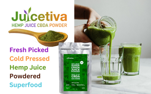 Juicetiva Hemp Juice Powdered mix. From farm to ready to mix hemp superfood ingredients with naturally occurring CBDa and CBGa with high bioavailability. 