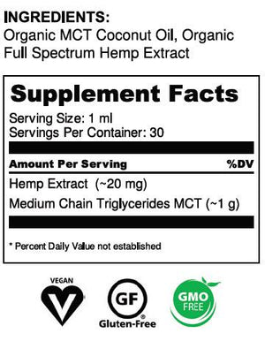 Hemp Oil 600 - Full Spectrum - USDA Organic Hemp - Phytorite